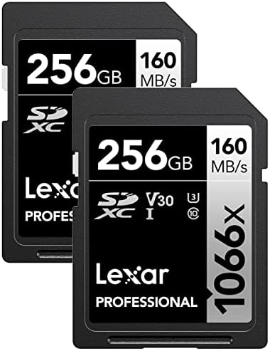 Lexar Silver Series Professional 1066x 256GB UHS-I U3 SDXC Memory Card, 2-Pack