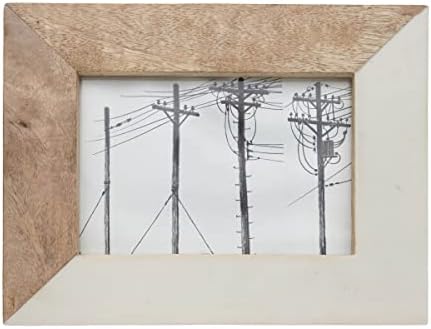 Foreside Home & Garden 5x7 polegadas de madeira branca, resina e moldura de vidro