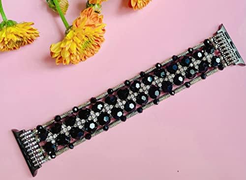 BLING BLING BLING MULHERES DE CALEIRO APPATÍCIO COMPATÍVEL, Jullstar Handmade Bead Pearl Sparkling Bangle para iPhone Watch Series