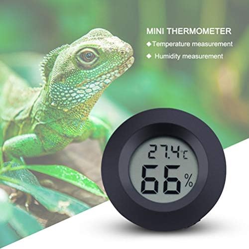 Popetpop 2pcs répteis higrômetro do termômetro digital, medidor de umidade de temperatura redonda para lagarto gecko Tartaruga de