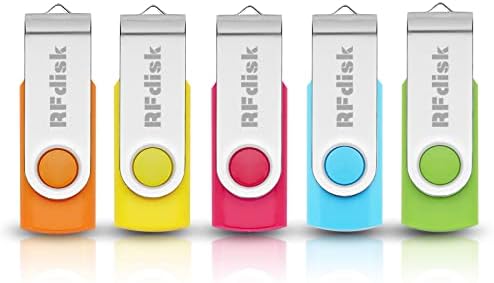 Rfdisk flash acionador de 32 GB de polegar 5 pacote USB unidade flash de 32g acionamento giratório acionamento USB Memory Bulk Stick