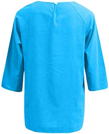 Camisetas femininas BMISEGM Tee raglan manga de túnicas de túnicas de túnicas de túnicas de linho de linho de verão