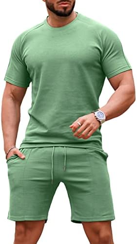 Mens sets curtos de 2 peças de traje de verão de moda conjunto de trajes casuais