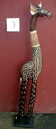 Emerald City importa girafa madeira esculpida xxx-large de 39 polegadas HEIGH BALI AFRICANO SOMENTE 3 ESTÁ DISPONÍVEL