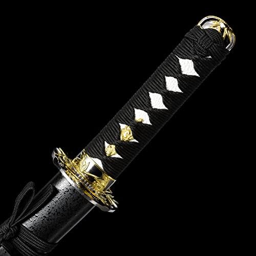 Espadas de espada real-samurai katana de aço carbono, espada curta