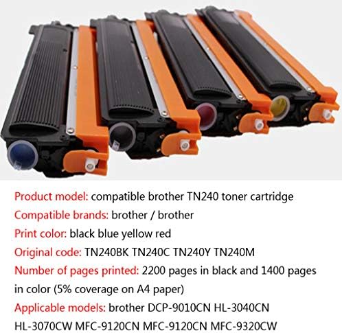 O cartucho de toner TN240 é compatível com o irmão DCP-9010CN HL-3040CN HL-3070CW MFC-9120CN MFC-9120CN MFC-9320CW Impressora a laser colorida, 4 cores, 4 cores