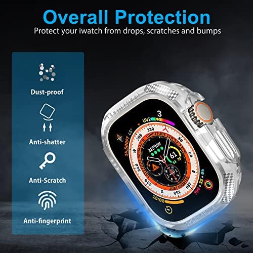 Qoosea para Apple Watch Ultra 49mm Caso [sem protetor de tela], 2 Pacote de proteção TPU de proteção à prova de choque TPU de 2