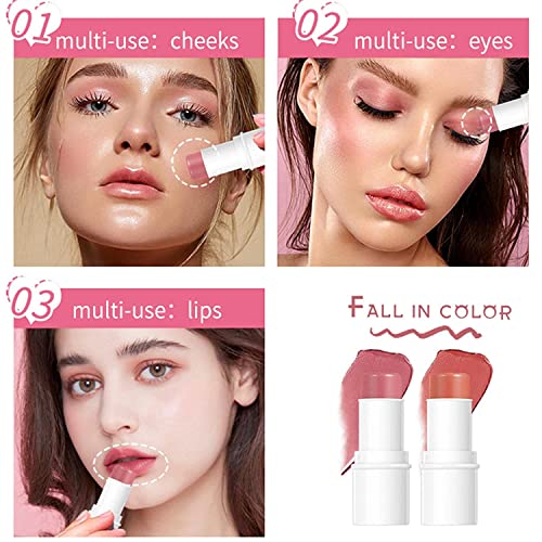 4 cores blush paus para bochechas e lábios, maquiagem múltipla de maquiagem de maquiagem profissional blush, creme blush, high