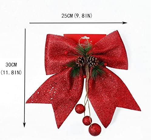Bhxingmu Christmas Bow -Knot - Decoração de árvores de Natal Pingente de pinheiro Big Bow Pine, Ano Novo de Ano Novo Home Aderetes,