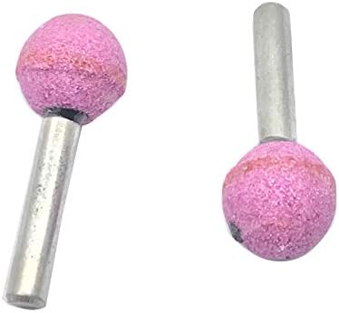 2pcs rosa bola de haste rosa em forma de abrasiva montada na roda de moagem de gaiola de cerâmica Roda de rebanho