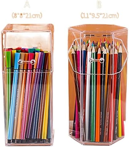 Cálice de portador de caneta a lápis de acrílico transparente, organizador de copo de caneta de grande capacidade, suporte de escova