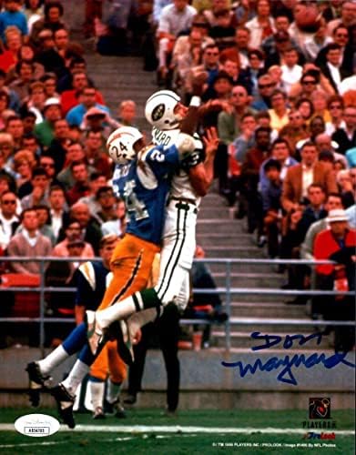 Don Maynard assinou autógrafos 8x10 Jets Photo Catch vs. Chargers JSA AB54705 - Fotos autografadas da NFL