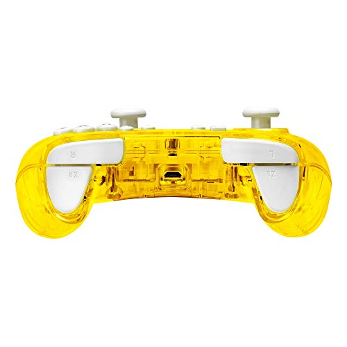 PDP Rock Candy Wired Gaming Switch Pro Controller - Pineapple Pop Yellow / Clear - Licenciado pela Nintendo - OLED Compatível - Compacto, Controlador de Viagem Transparente Durável - Presentes de Férias e Aniversário