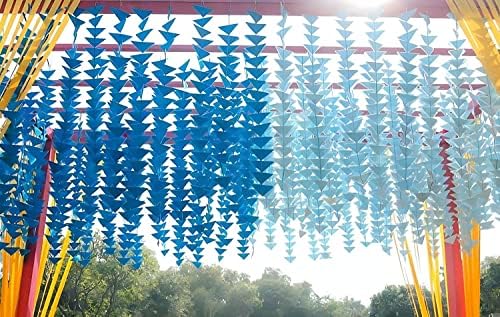 Garlandes de tecido de feltro do triângulo decorativo 4 pés. Pendurado para mehndi, haldi, decoração de festa temática em cores/cenários