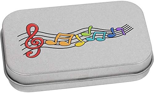 Azeeda 'Music Notes' Metal Articled Stationery Tin/Storage Box