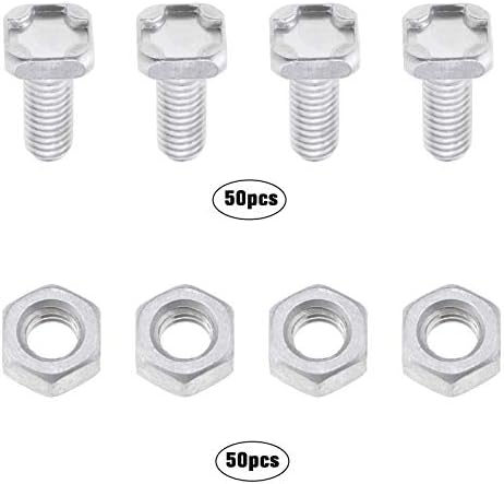 Kit de reparo de parafusos de vidro de vidro m6, parafuso de cabeça quadrada de 50pcs e porca de 50pcs para fixação de reparo de estufa