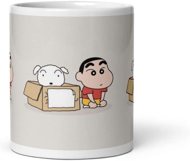 Crie por você Designer Shinchan Impresso Coffee Branco e Caneca de Cerâmica - 11oz