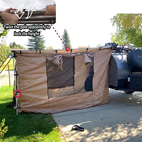 Danchel Outdoor Perra impermeável tenda lateral para acampar do lado do carro Antigo por terra, campista de abrigo à prova de