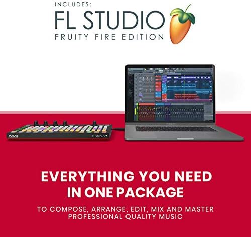 Akai Professional Fire - Controlador MIDI USB para FL Studio com RGB Clip / Drum Pad Matrix e FL Studio Fruty Edition Software