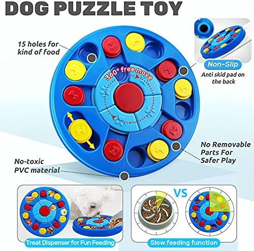 Joansan Dog Puzzle Toys Interactle Puzzle Game Dog Toy para cães inteligentes Estimulação de QI Trata o brinquedo do