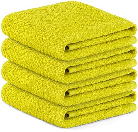 Decorrack 4 toalhas de cozinha grandes, algodão, 15 x 25 polegadas, pano de secagem de prato absorvente, perfeito para cozinha, toalhas de mão de cor sólida, vermelho