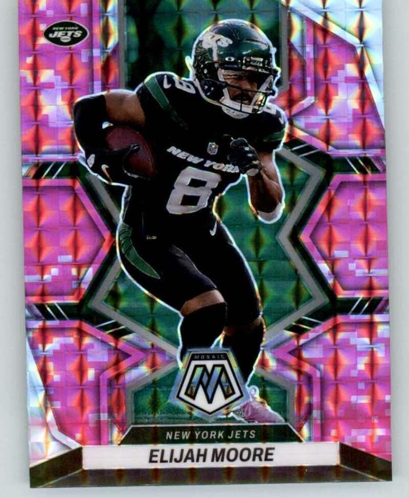 2022 Panini Mosaic Mosaic Camo Pink 153 Elijah Moore New York Jets NFL Football Trading Card