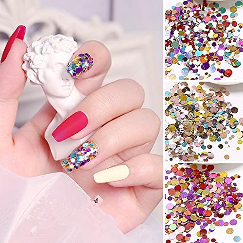 1 Caixa AB colorida lantejoulas de unhas de camaleão brilhante flocos de glitter UV Polish polonês Round Flower Decor