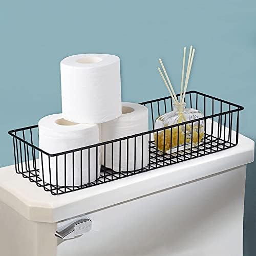 Wetheny Farmhouse Decor Organizador de arame de metal Cesta de cesta de armazenamento - armazenamento de papel Toilet - Organização e armazenamento para banheiro, armários de cozinha, despensa, armários, sala de artesanato, garagem