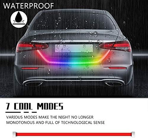 Luzes de faixa de carro de carro Teguangmei Carro flexível de 48 polegadas de 48 polegadas cor rgb tronco externo LED DIA DIA LUZES DO SUMPRO PROMUTA PARA SUV TROCH CURCH CARRO Decoração traseira Acessórios da porta traseira, 1pcs