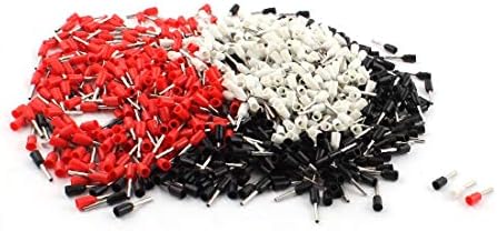 X-Dree 960 PCs E7508 18AWG 0,75mm2 Vermelho Branco Preto Preto Pré Isolado Cabeça do tubo Terminal Conector de fio elétrico (960