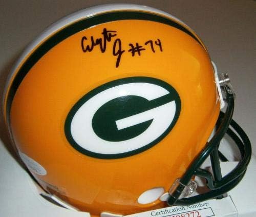Packers Elgton Jenkins assinou mini capacete com #74 JSA CoA Autographed Guard - Mini capacetes autografados da faculdade