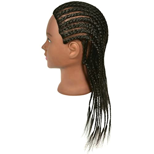 Qacieh Human Hair Mannequin Head for Hairdresser Practice Styling Braiding Manikin Cosmetology Doll Training Head