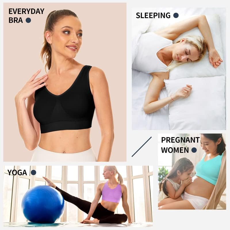 BRA BETENANA CONFORTO, 2 PACHA PACHES EMENSILHAS BRAS SLUGAS, BRA DE YOGA, BRAS ESPORTIVOS PARA MULHERES