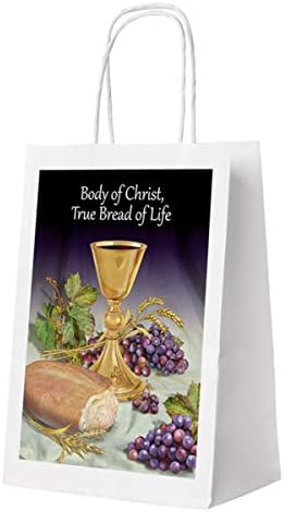 Body of Cristo Primeira Comunhão Sacos de presente, 9 polegadas, pacote de 4
