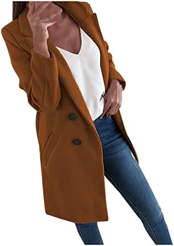 FOVIGUO WOMENS PLUS TAMANHO CASACA DE INVERNO, AUTONO TUNIC Classic Jackets de manga longa Mulheres ao ar livre Slim