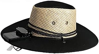 Chapéu de sol para esporte ao ar livre camping acampamento solar fã chapéu de fã de fã de cowboy chapéu de cowboy