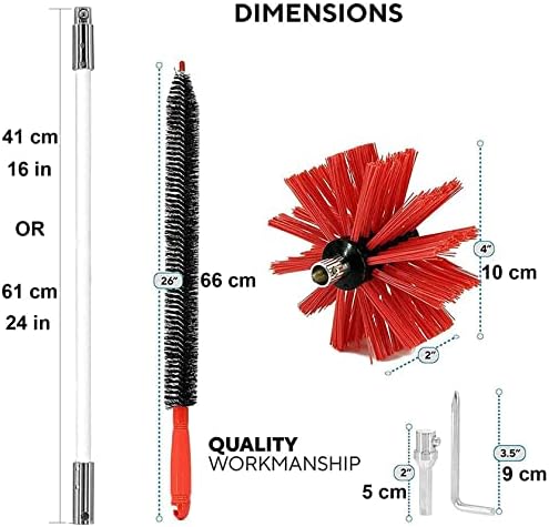 Ningmengfeng Chimney Hastes de escova de limpeza Kit de ferramentas de limpeza de drenagem de dreno com 6/9/12/15 hastes dutos