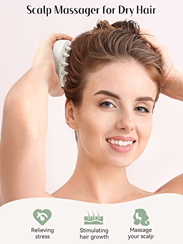 Massageador de couro cabeludo heeta 3 pacote para crescimento de cabelo, cerdas de silicone macias para remover