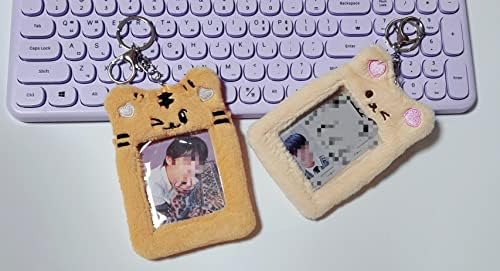 Kpop PhotoCard Holder Plush Chave de formato de animal para ídolo KPOP Photo Id Cartão do aluno Cartão de crédito Caso de driver Photo