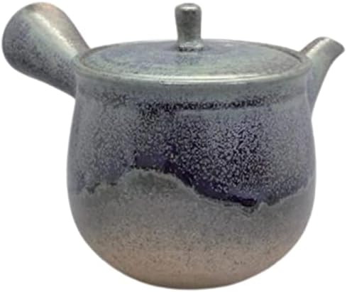 Toapot Kyusu Tokoname - Isshin - Black - 12 oz - Malha de cerâmica - esmalte de cinzas