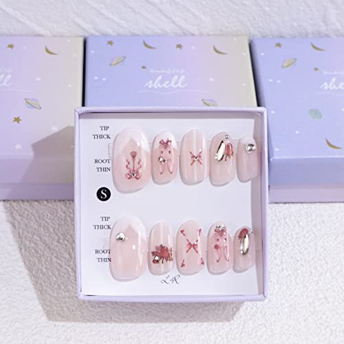 Pressione a chuva leve nas unhas - Miss Peach, 3D Gel Reutilizável Rosa Madeir