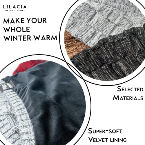 Lilacia Upgrade Winter Slouchy Beanie Warm Railt -Skock Hat Skull Beard Hatswear