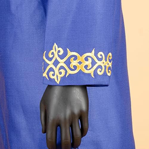 Men's adequado para roupas africanas Dashiki Borderyery Jacket and Calça Conjunto de 2 peças Dashiki OutWear
