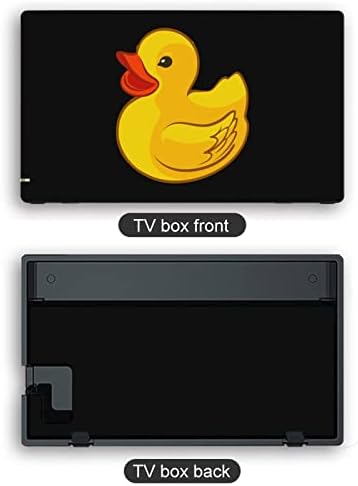 Pele de adesivo de pato amarelo de borracha para troca/troca Lite, conjunto completo de adesivos fofos capa de protetor para o console de switch Joy-Con Dock
