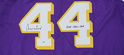 Jerry West Hand assinou autografado 44 Purple Jersey La Lakers Hof 1980 PSA