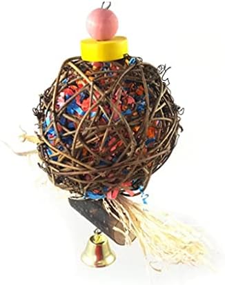 Wzhsdkl Bird Swing Toys para gaiola de pássaro Polas de balanço penduradas Brinquedos de vime de mascar para conures Papaigos periquitos