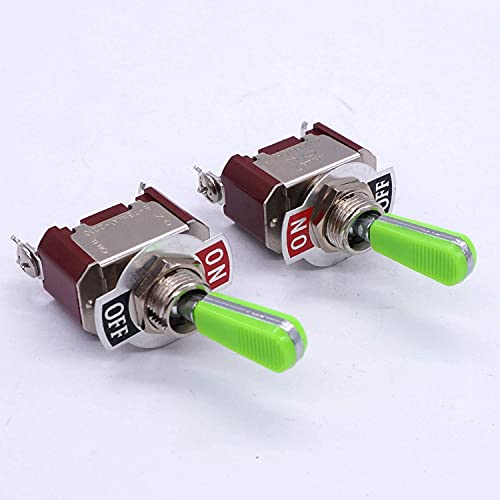DASEB 2PCS UNIVERAL PARTIDO 20A 125V DPST 4 Terminal On/Off Rocker Toggle Switch Metal Stainless Top