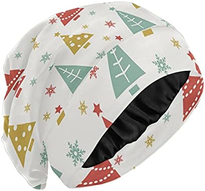 Skull Cap boné de gorda de tampa do sono para mulheres árvores Tree arco -íris de Natal Ano Novo Bom Sleeping Working Hair Headwear