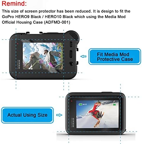 Protetor de tela Taisioner para GoPro Hero 11 Hero 10 Black Hero 9 Black Fit Media Mod Ultra Tempered Glass Protective