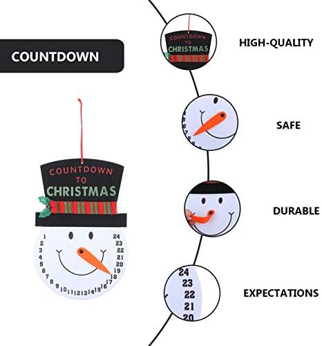 Sewacc 4 PCs Advento com tema para ornamentos pingentes de pingente de neve assinar tecido ao ar livre decorações de natal penduradas férias de ornamento de Natal não tecidas
